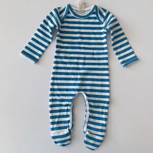 NWT Kate Quinn Organics Mediterranean Stripe Baby Footie 6-9 months